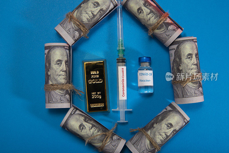 Dollar, gold and coronavirus vaccine .